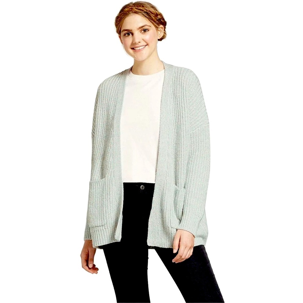 🌸 Mossimo Relaxed Fit Chunky Knit Blue Boyfriend Cardigan Sweater, Size S
